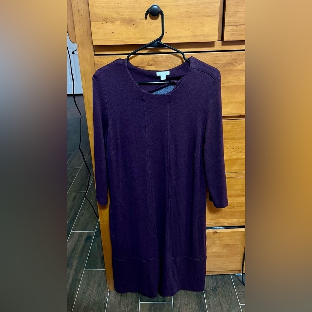 J. Jill Ponte Dress Size Medium Purple Knit Size M